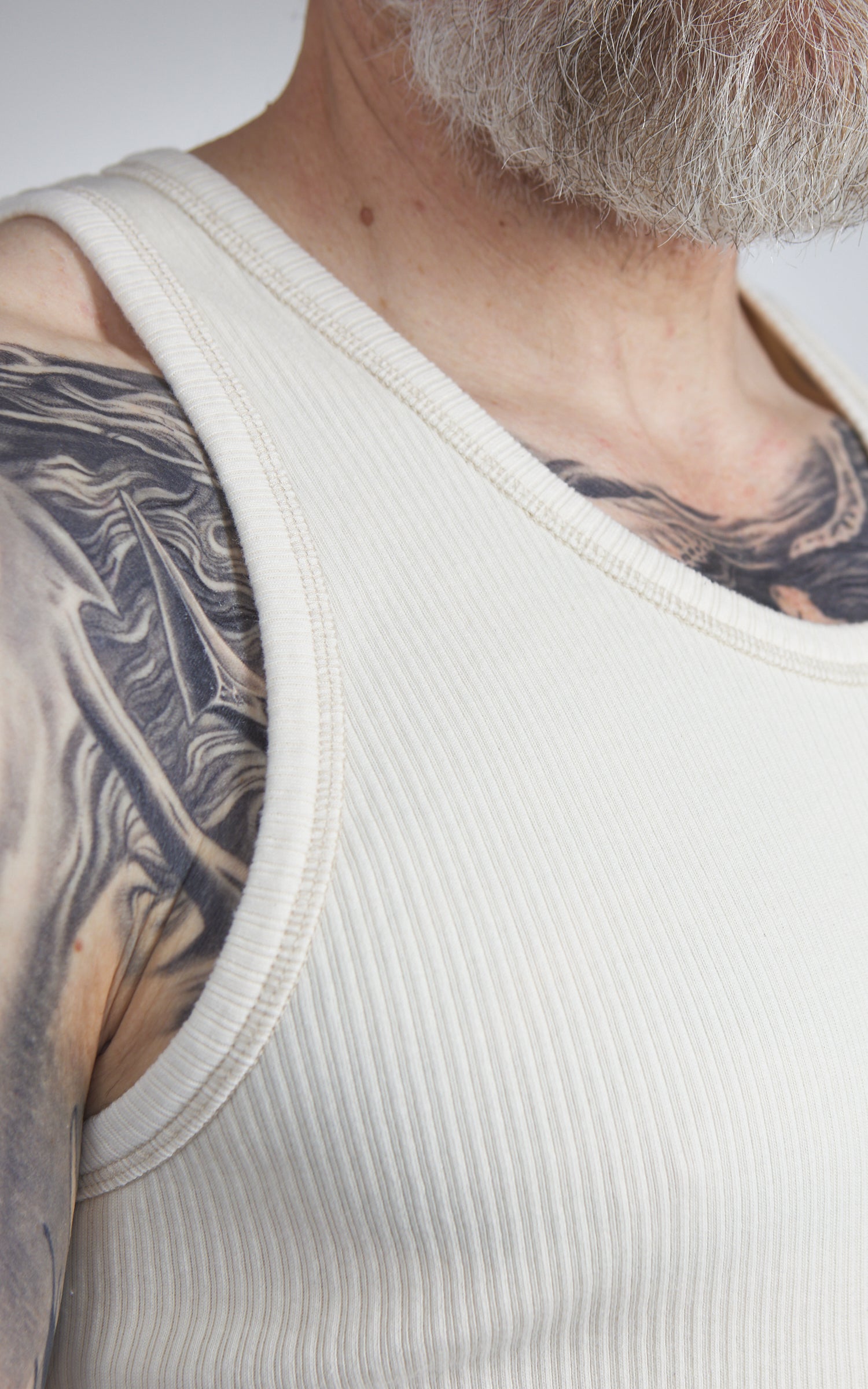 Eat Dust Tank Top Military Rib Ecru