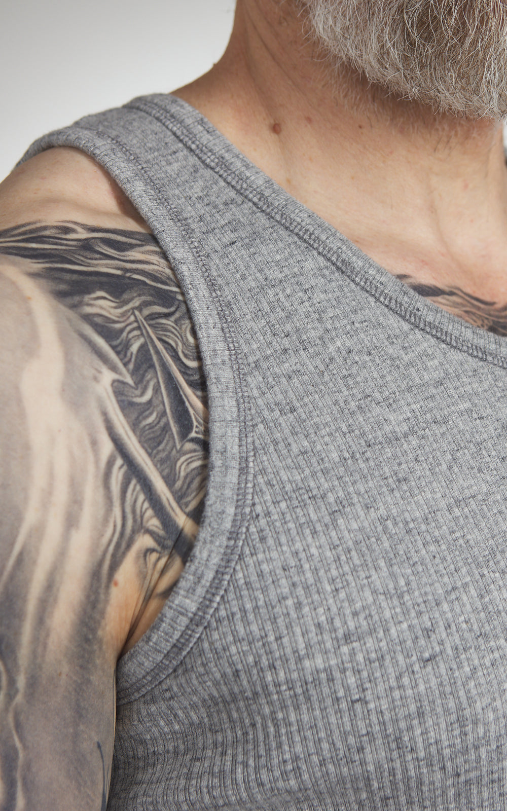 Eat Dust Tank Top Military Rib Grey Melange