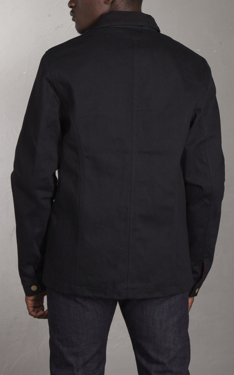 Eat Dust Fit 673 Chore Jacket Selvedge Denim Black 14oz
