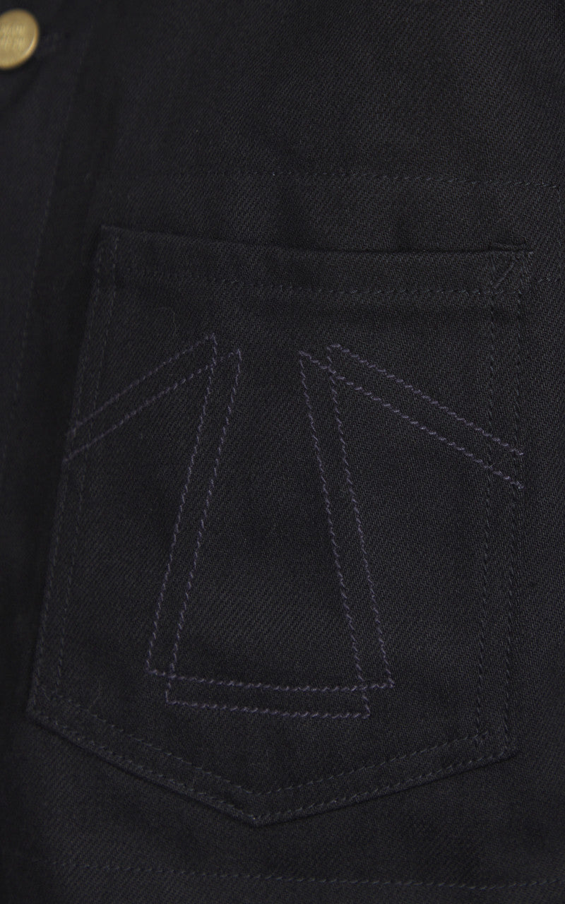 Eat Dust Fit 673 Chore Jacket Selvedge Denim Black 14oz