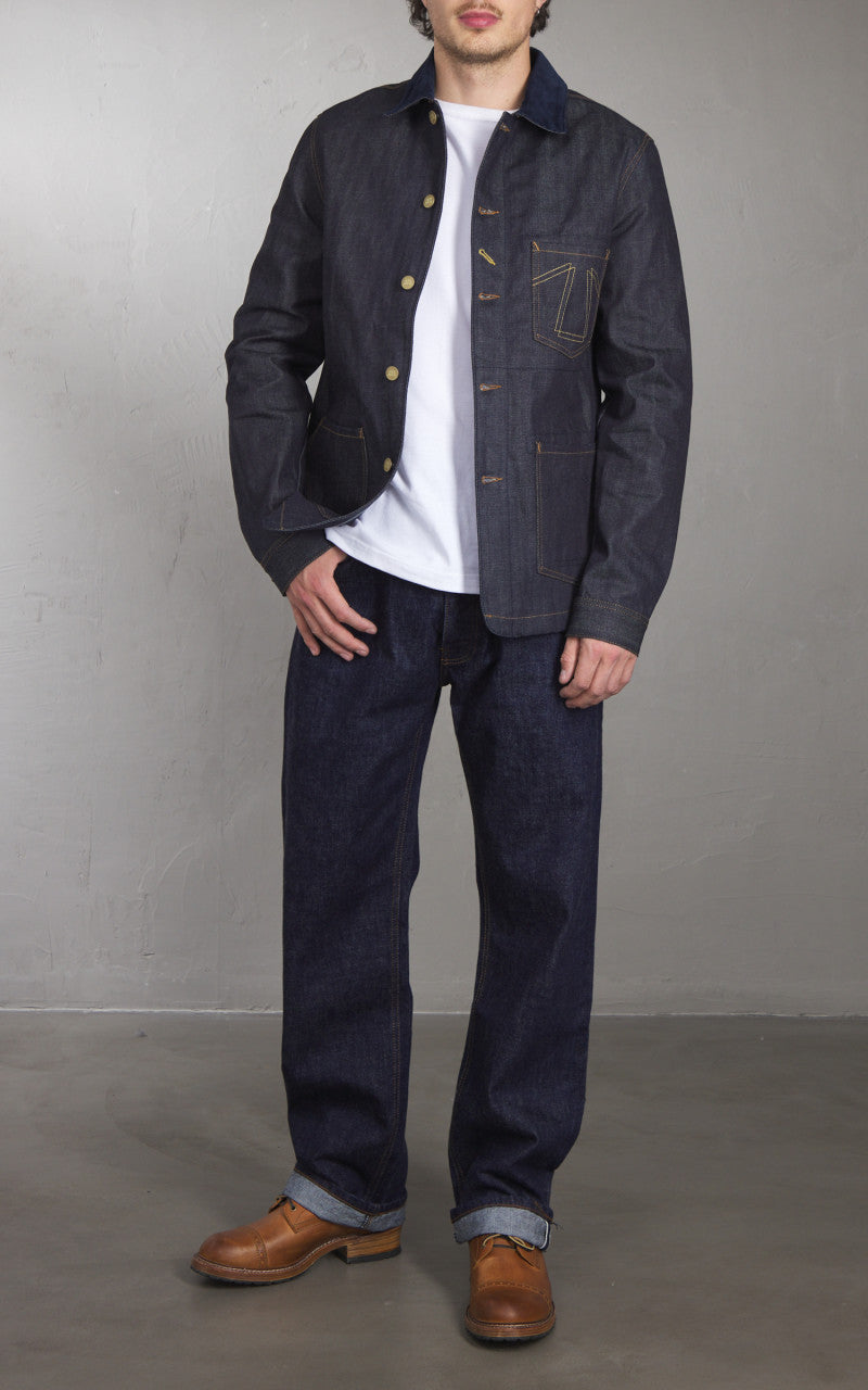 Eat Dust Fit 673 Chore Jacket Selvedge Denim Indigo Blue 13.75oz