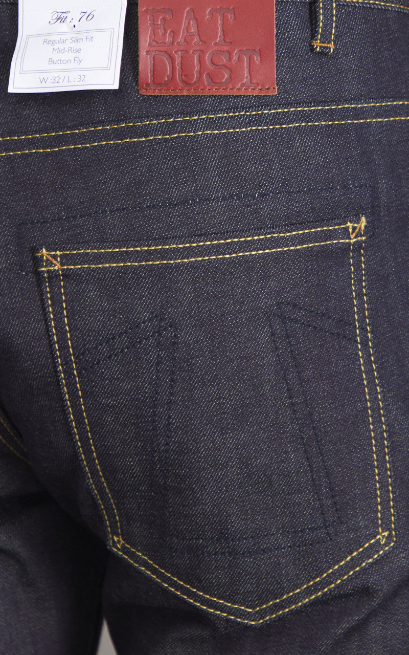 Eat Dust Fit 76 Regular Straight Selvedge Denim Indigo Blue 13oz
