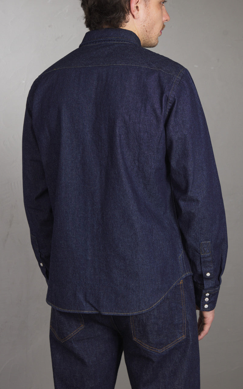 Eat Dust Western Texas Denim Shirt Indigo