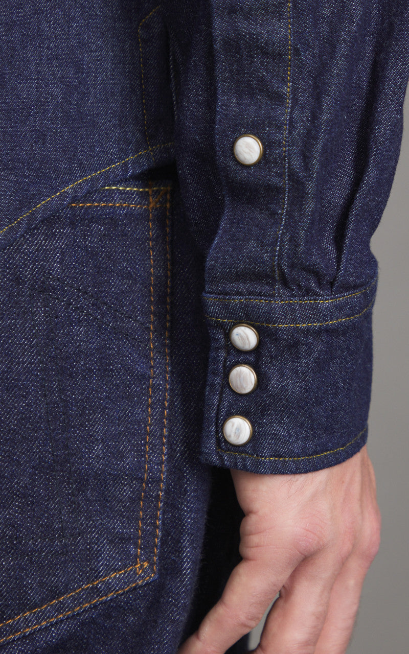 Eat Dust Western Texas Denim Shirt Indigo