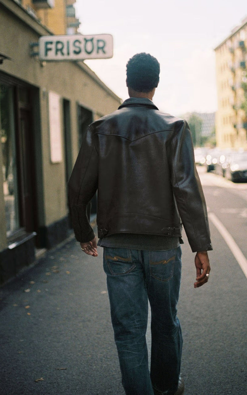 Nudie Jeans Eddy Rider Leather Jacket Brown