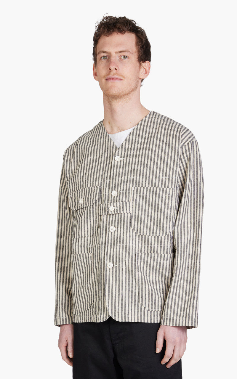 Engineered Garments Cardigan Jacket LC Stripe Natural/Black