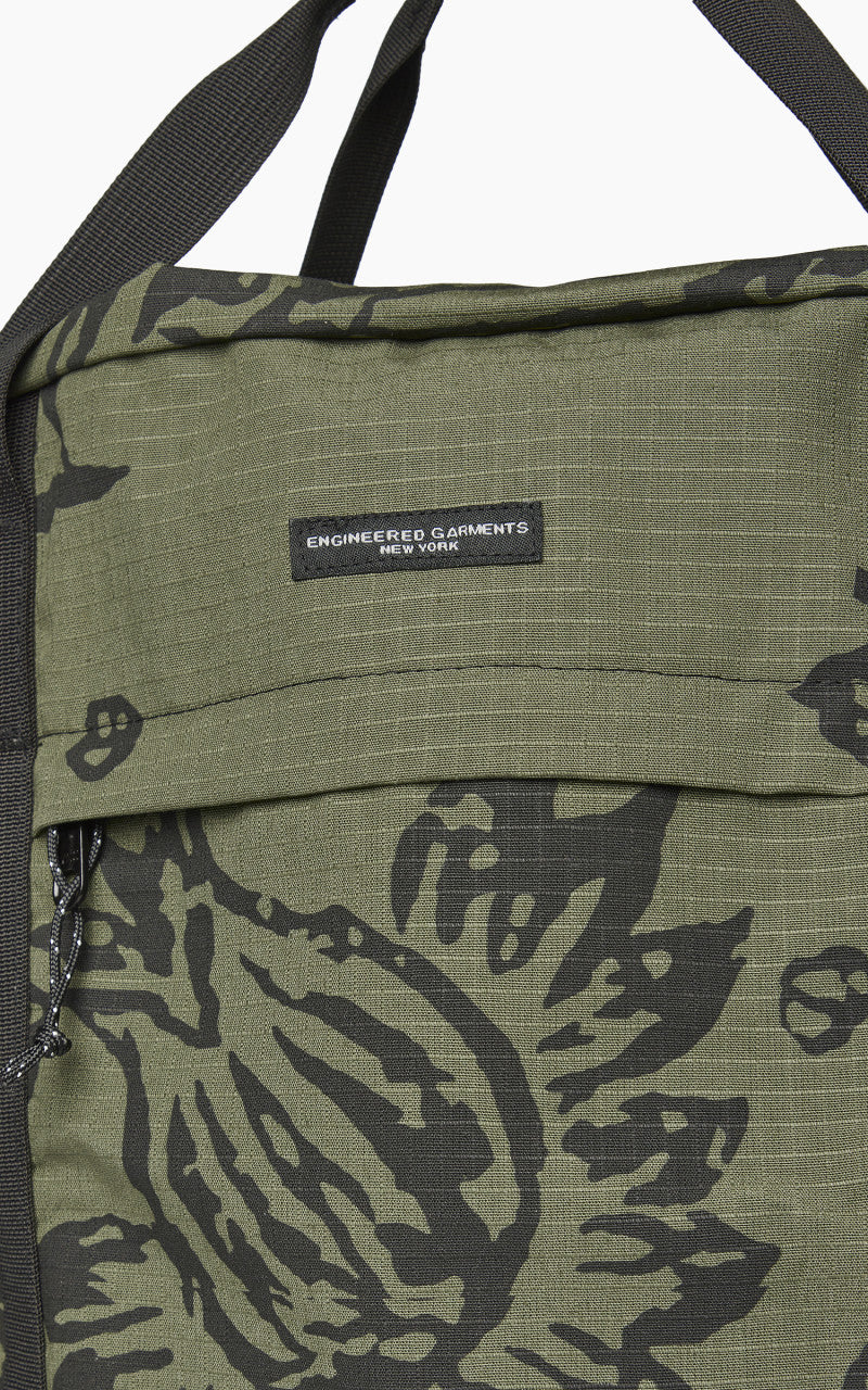Engineered Garments UL 3 Way Bag Ripstop Olive Floral Print