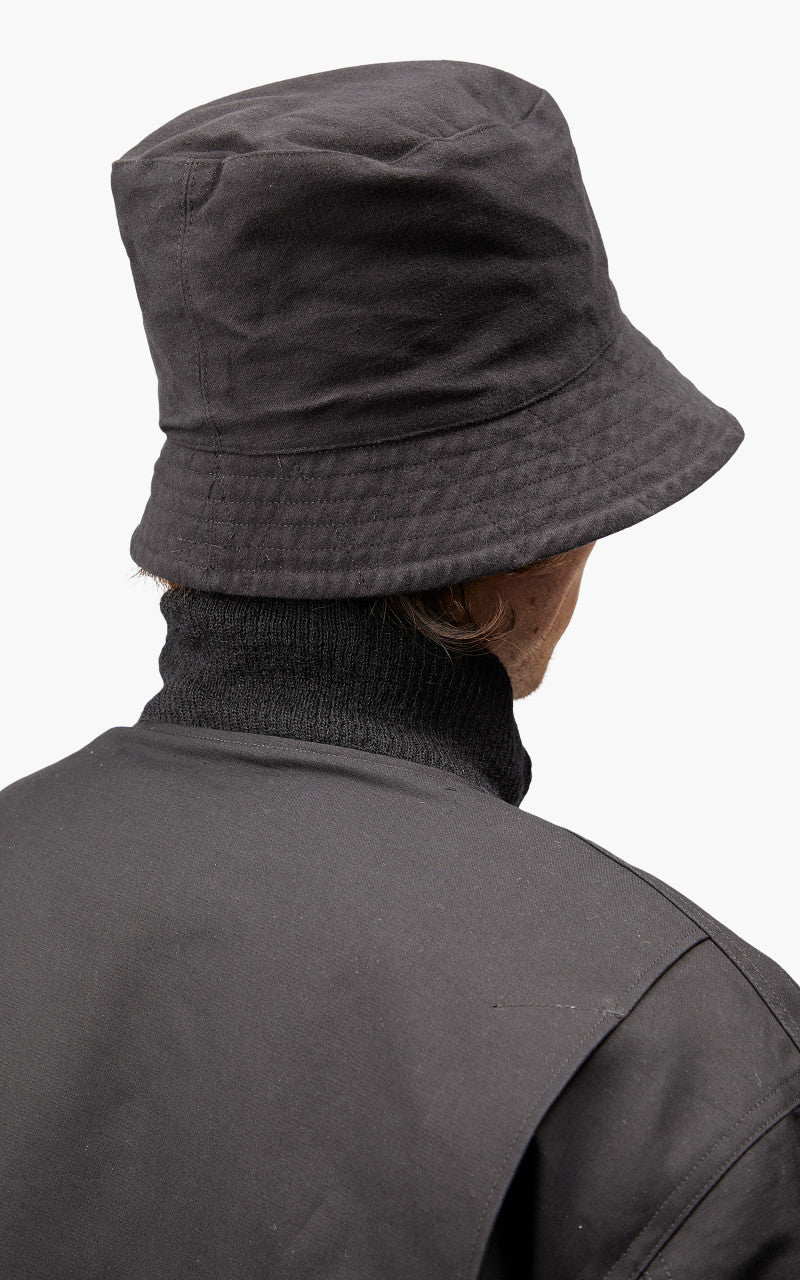 Engineered Garments Bucket Hat Cotton Moleskin Black