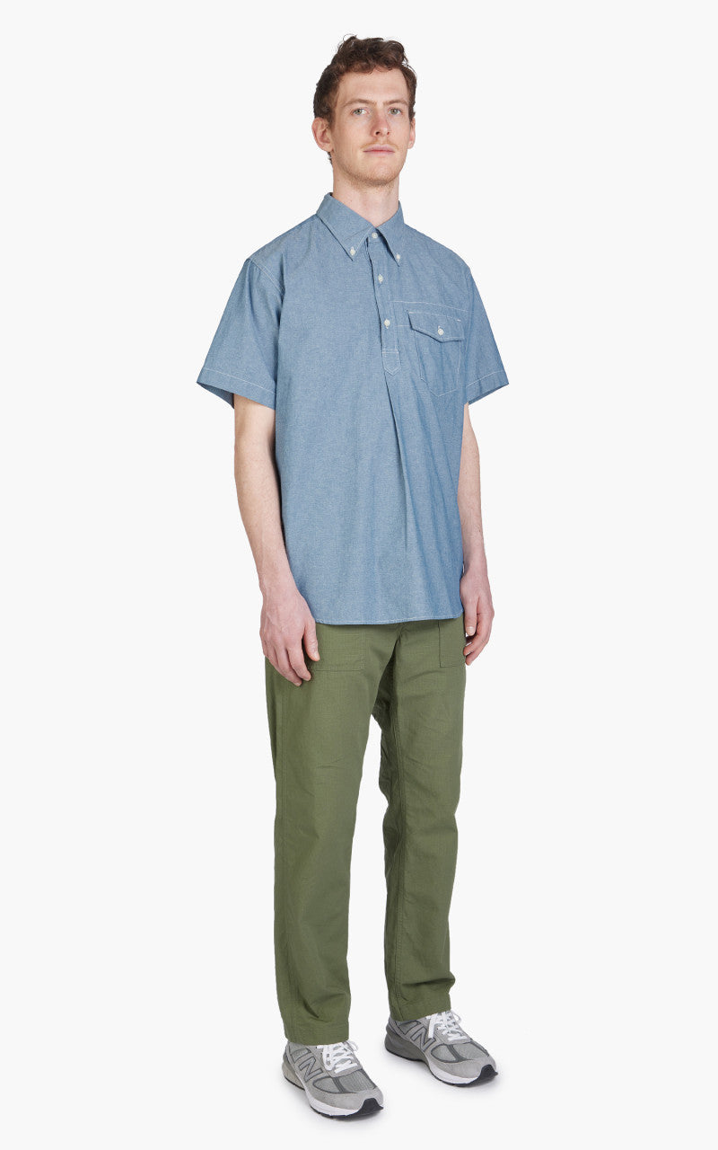 Engineered Garments Popover BD Shirt Cotton Chambray Light Blue