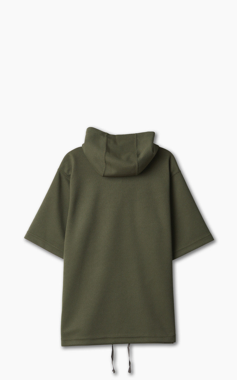 Engineered Garments Short Sleeve Hoody Poly Knit Olive Diamond