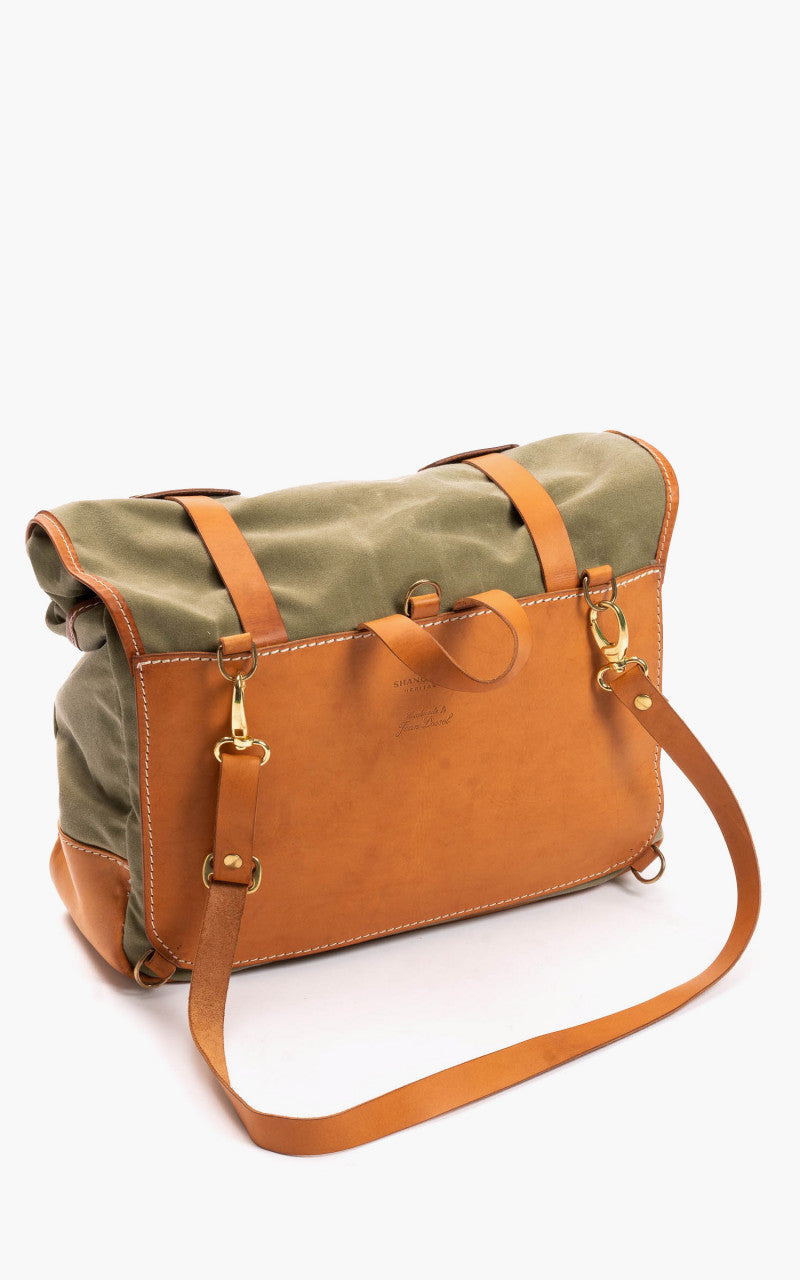 Shangri-La Heritage Explorator Waxed Canvas Messenger Bag Army