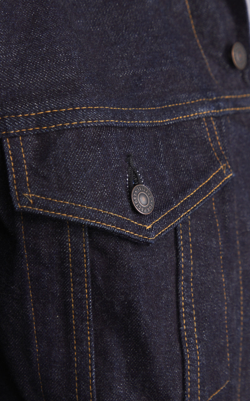 FOB Factory F2444 Type 3 Selvedge Denim Jacket Rinsed Indigo