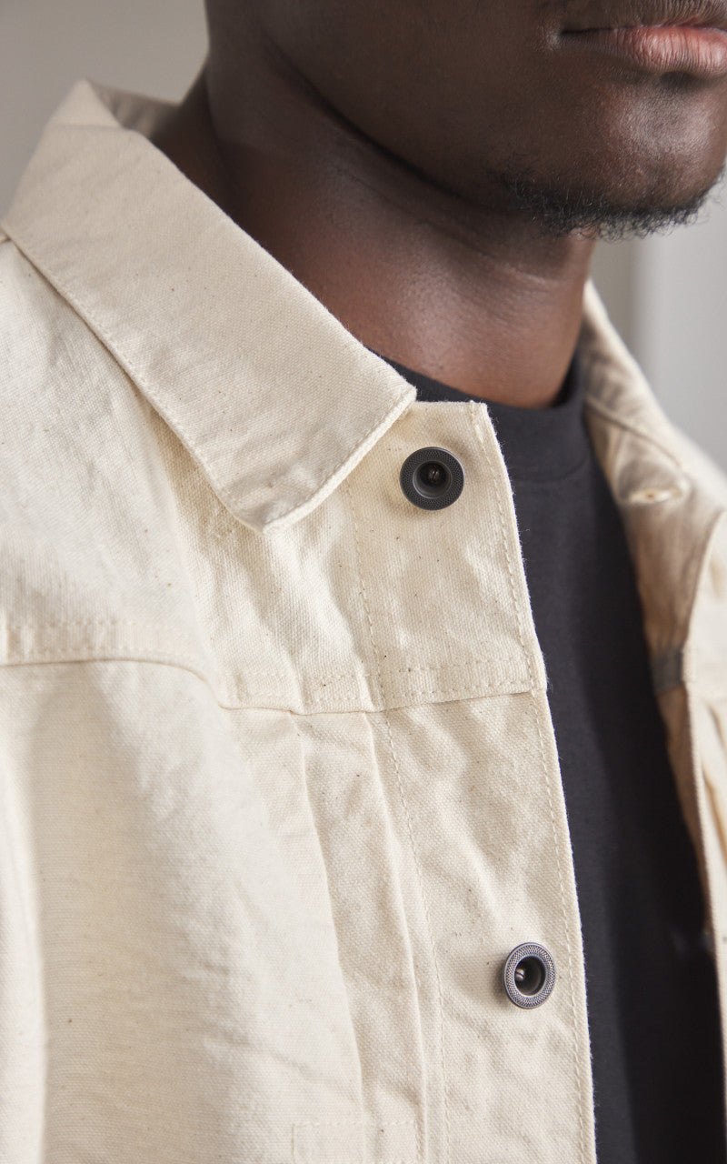 FOB Factory F2445 Cotton Duck Jacket Ecru