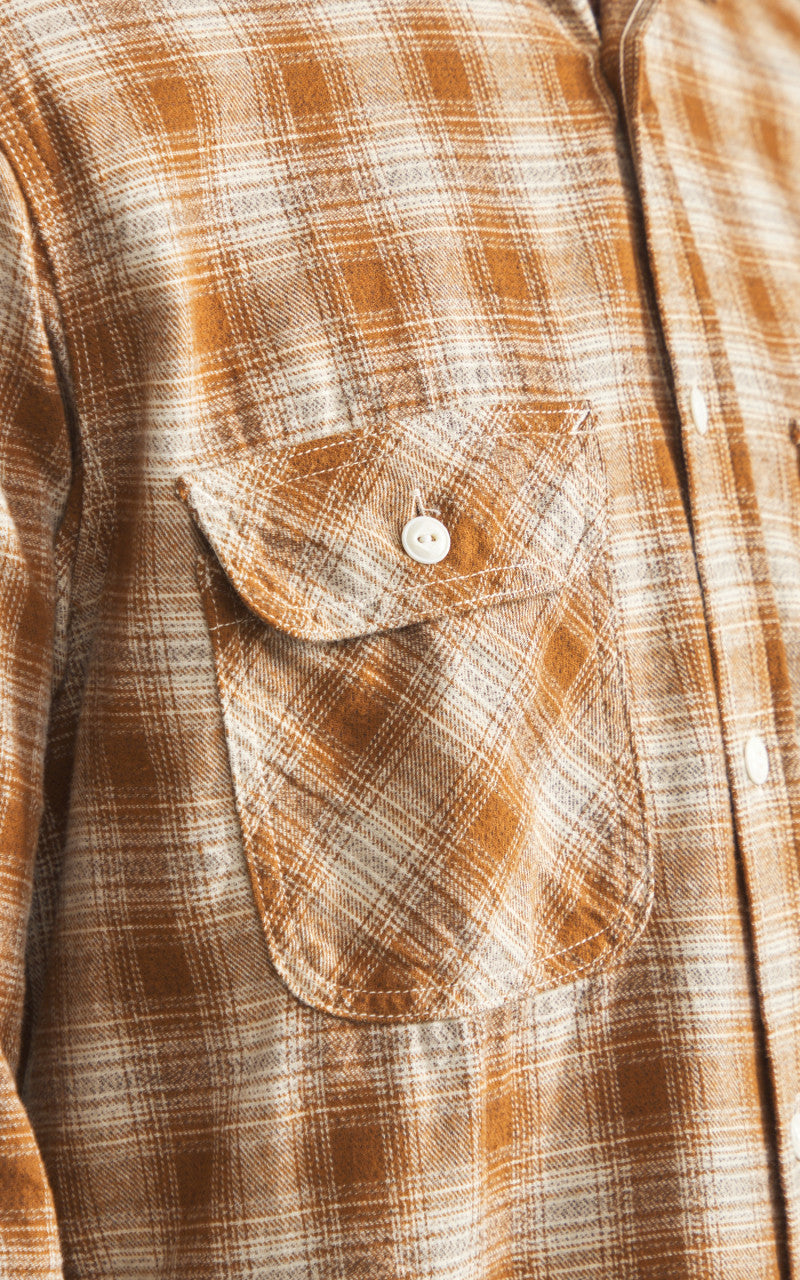 FOB Factory F3503 Nel Work Shirt Ombre Checked Khaki