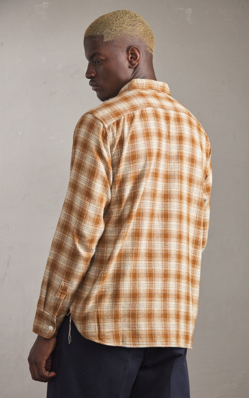 FOB Factory F3503 Nel Work Shirt Ombre Checked Khaki