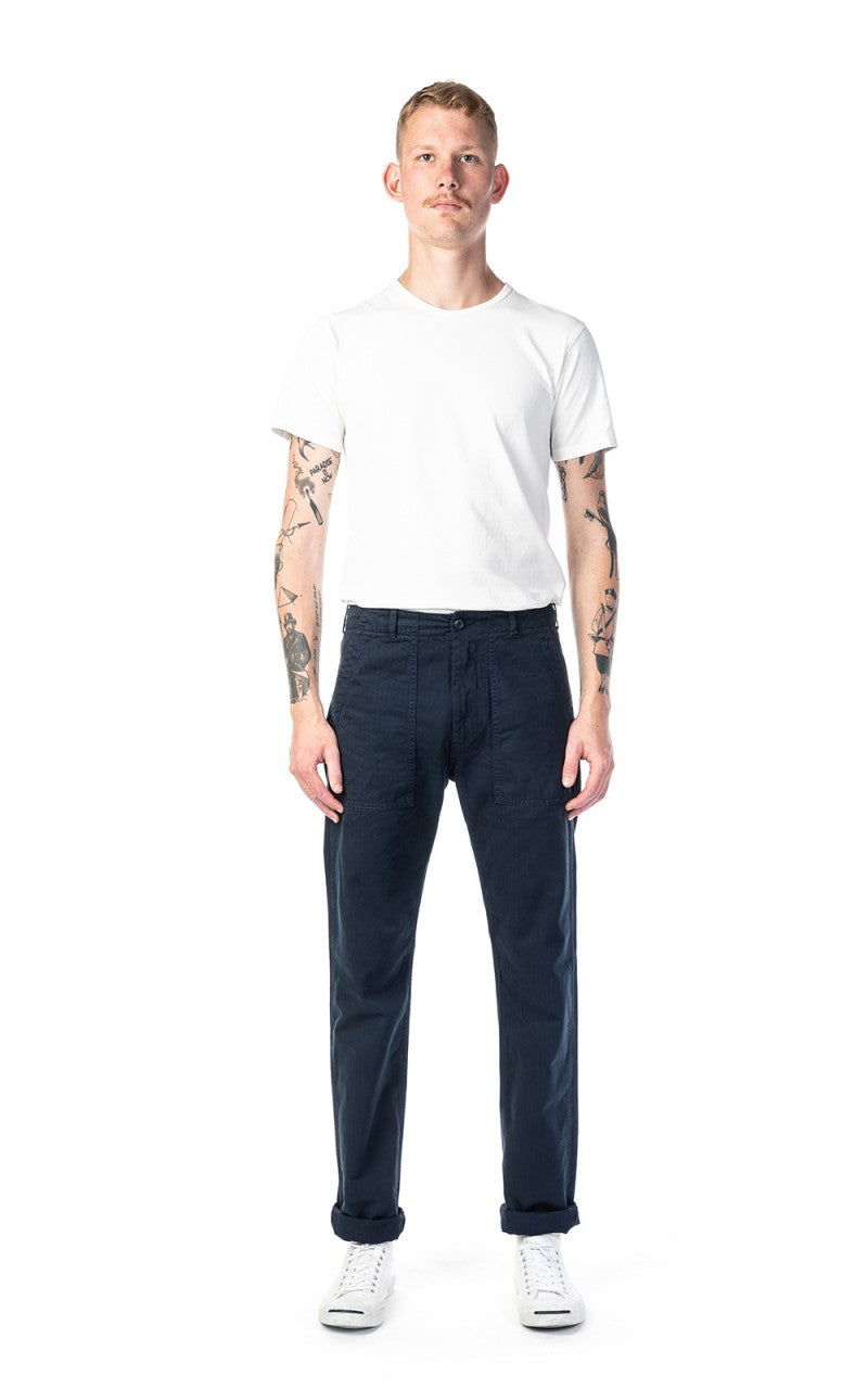 Tellason Fatigue Pant Tapered Herringbone Navy