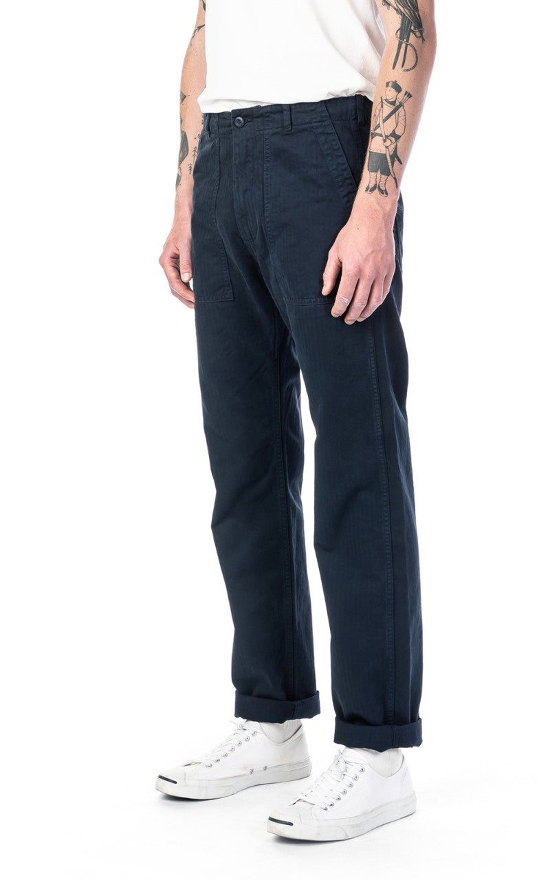 Tellason Fatigue Pant Tapered Herringbone Navy