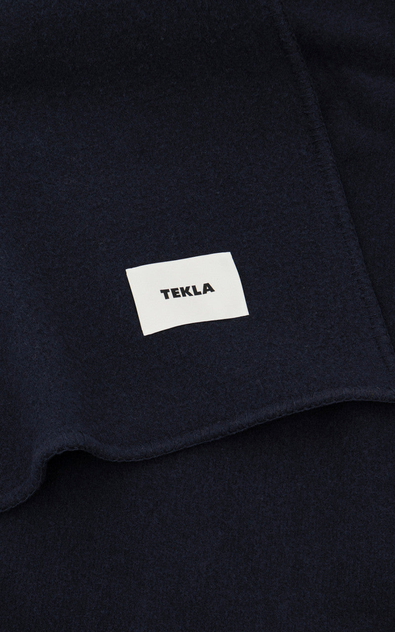 TEKLA Merino Wool Blanket Solid Dark Blue