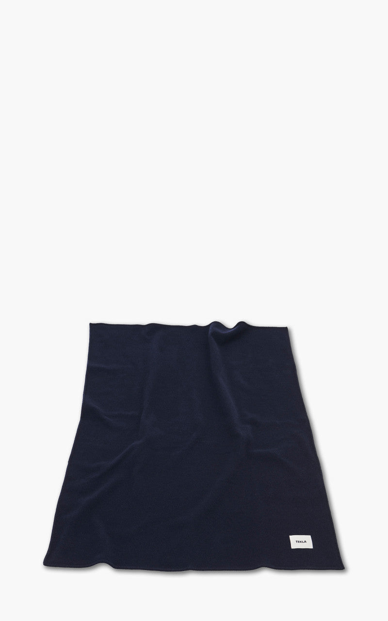 TEKLA Merino Wool Blanket Solid Dark Blue