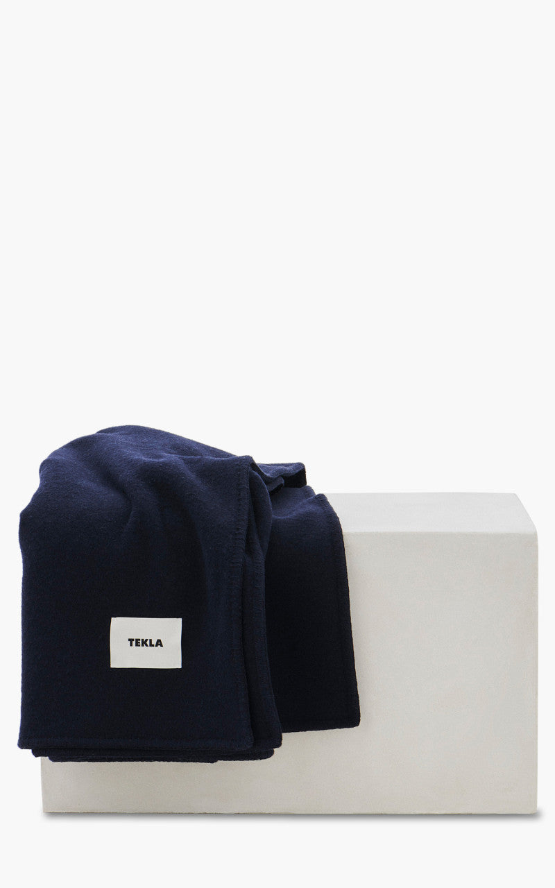 TEKLA Merino Wool Blanket Solid Dark Blue