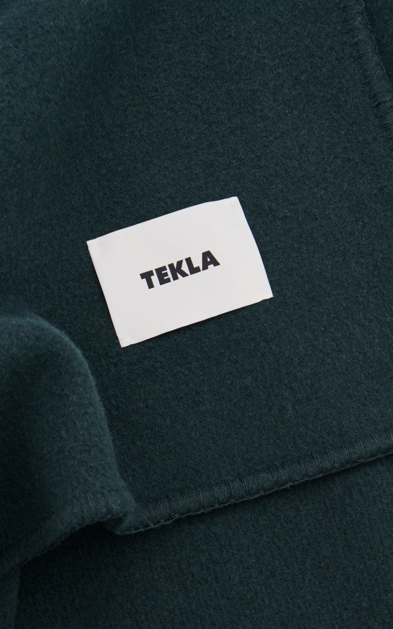 TEKLA Merino Wool Blanket Solid Dark Green
