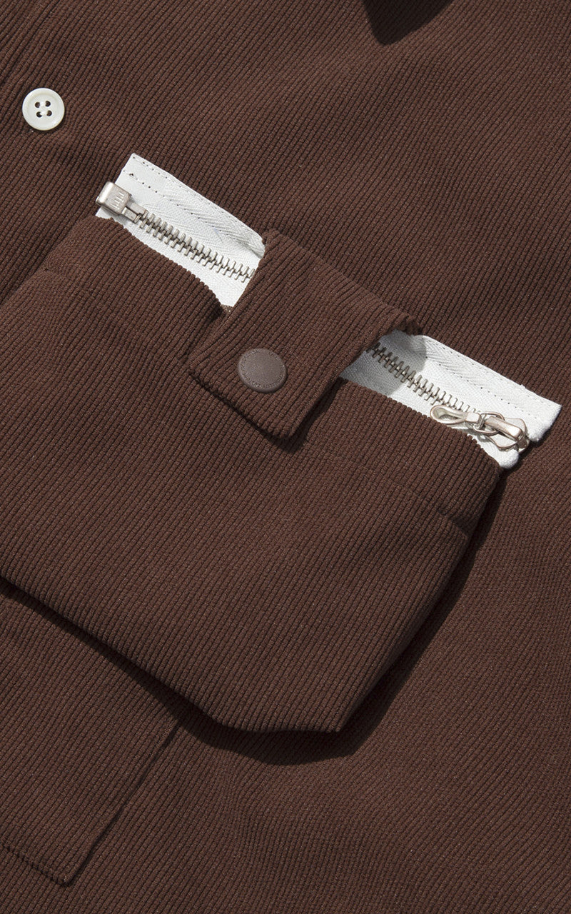 F/CE. x Digawel 7 Pockets Corduroy S/S Shirt Brown