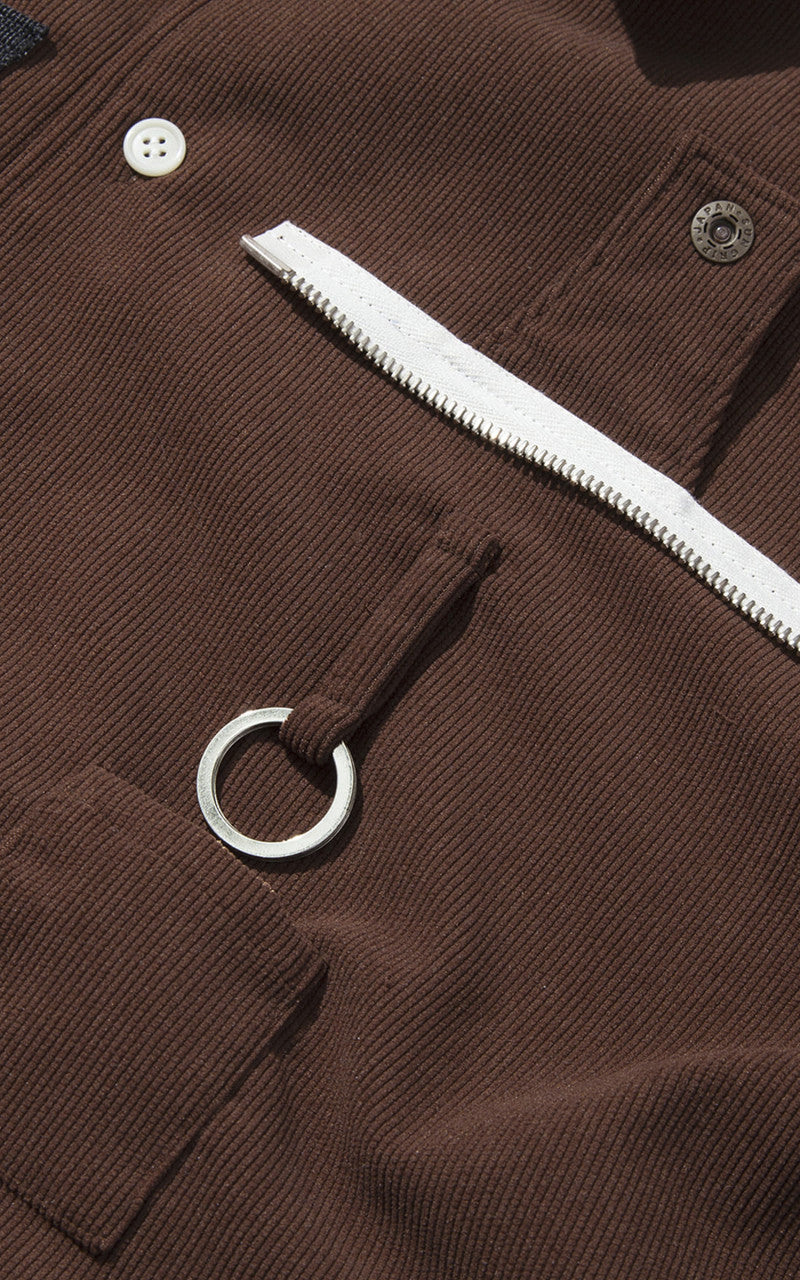 F/CE. x Digawel 7 Pockets Corduroy S/S Shirt Brown