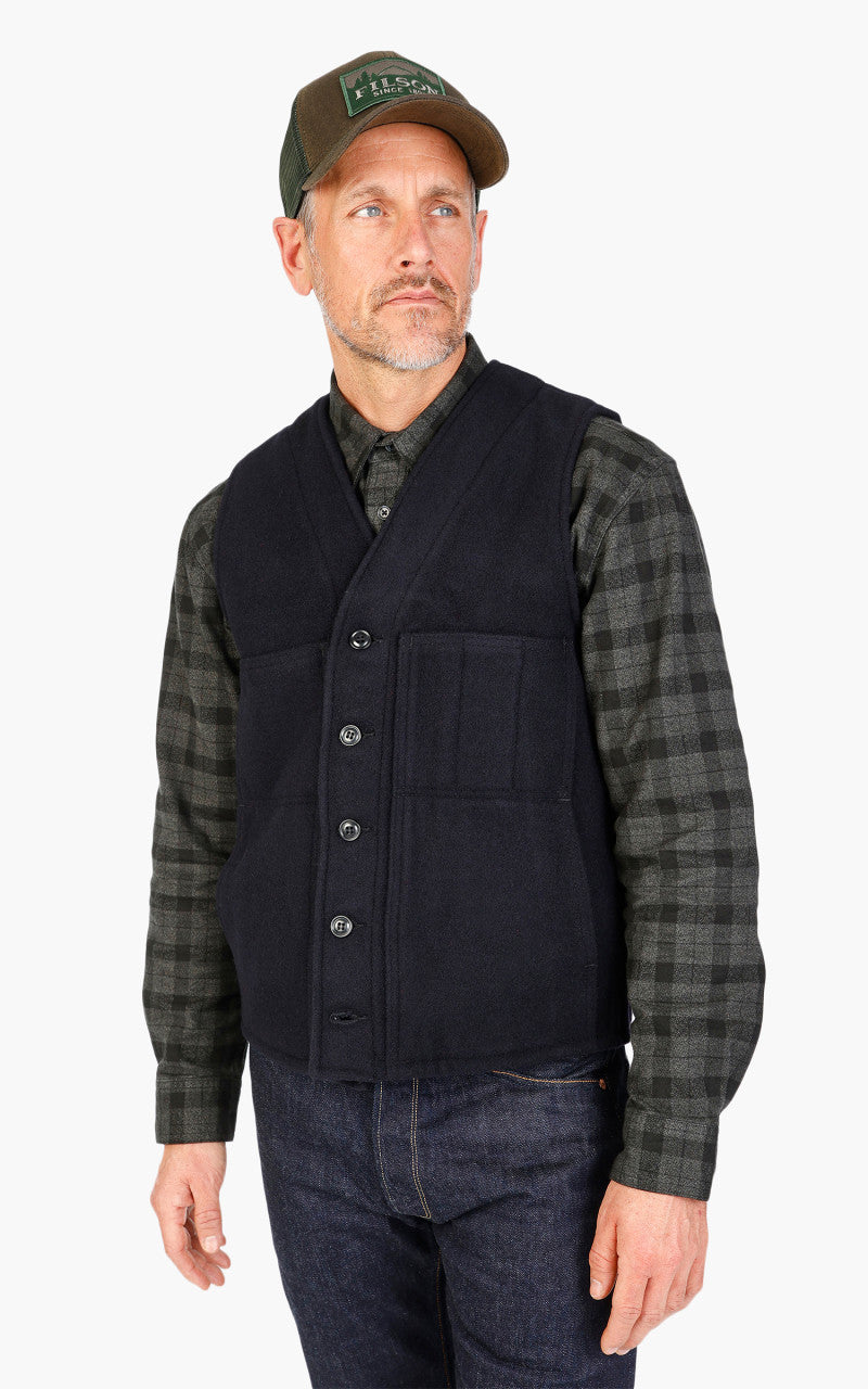 Filson Mackinaw Wool Vest Dark Navy