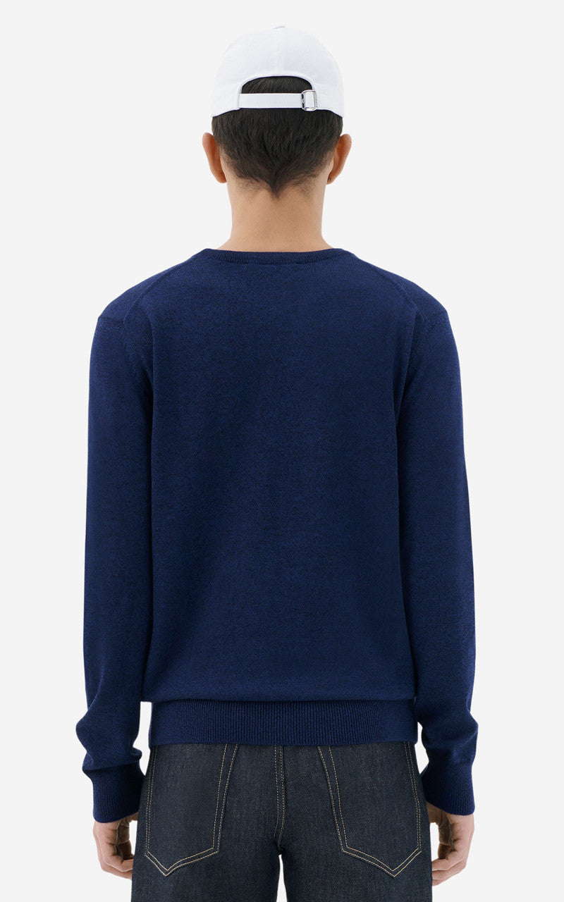 Maison Kitsuné Fox Head Patch Regular R-Neck Pullover Navy