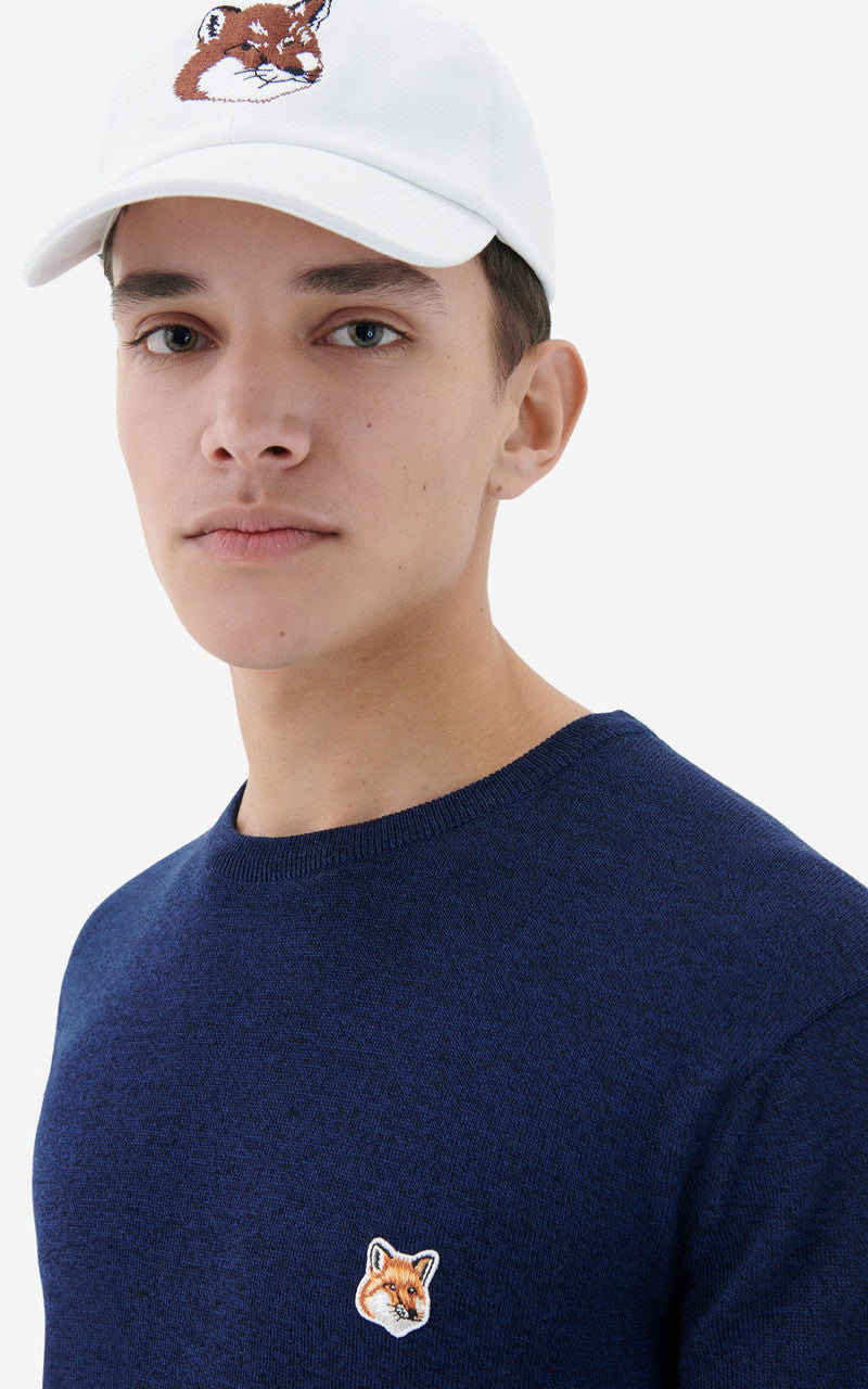 Maison Kitsuné Fox Head Patch Regular R-Neck Pullover Navy
