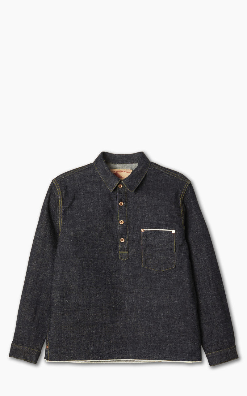 FOB Factory F2384 G3 Denim Pullover Shirt Selvedge Rinsed Indigo