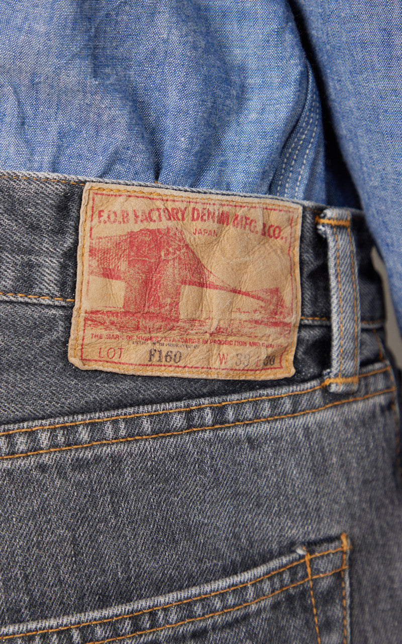FOB Factory F160 66 Selvedge Denim 5P Used Wash Black
