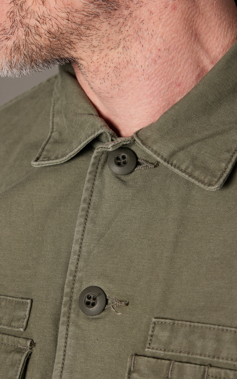 FOB Factory F2362 Fatigue Shirt Sateen Olive