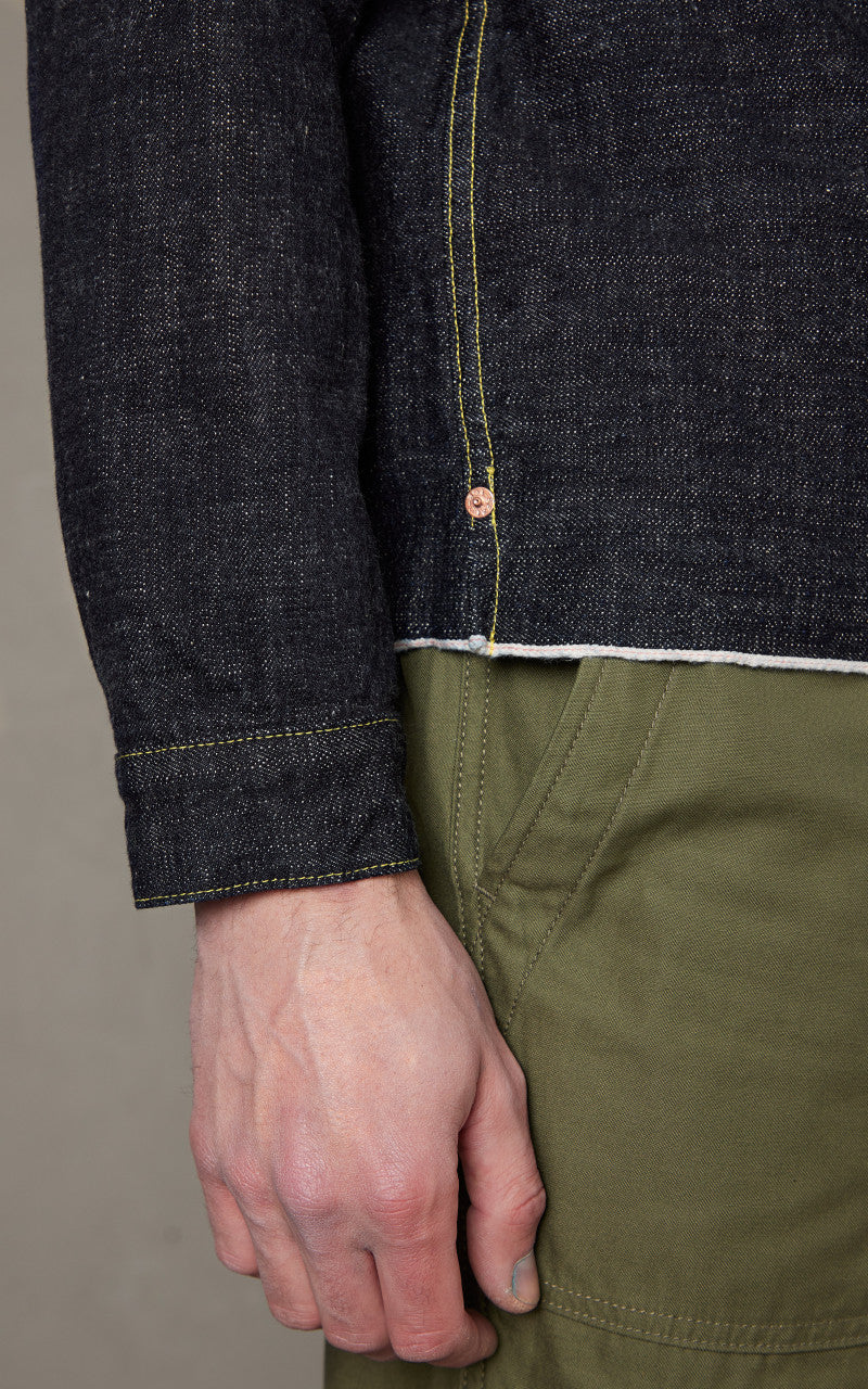 FOB Factory F2384 G3 Denim Pullover Shirt Selvedge Rinsed Indigo
