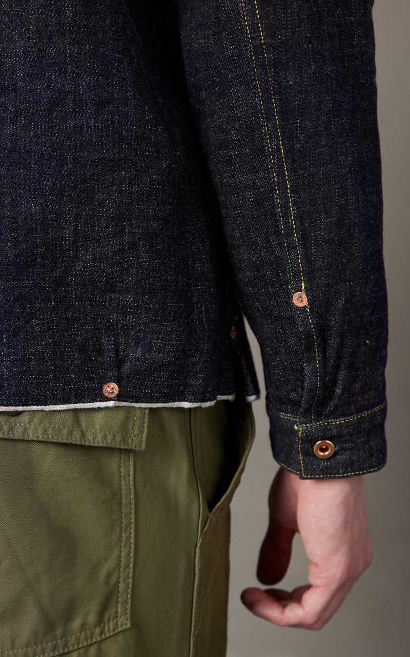 FOB Factory F2384 G3 Denim Pullover Shirt Selvedge Rinsed Indigo