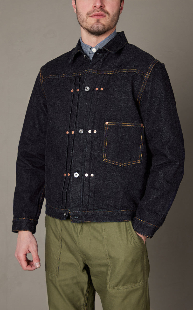 FOB Factory F2432 Garage Selvedge Denim Jacket Rinsed Indigo