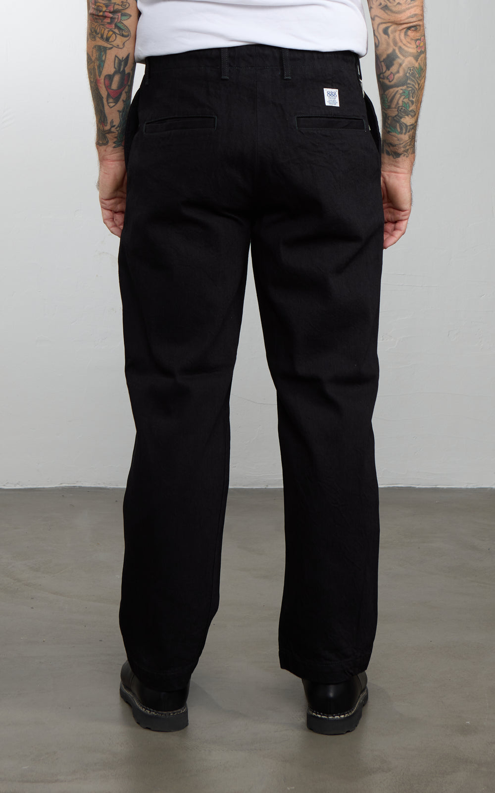 FOB Factory F0508 Three Eight Loom Denim Track Pants Black
