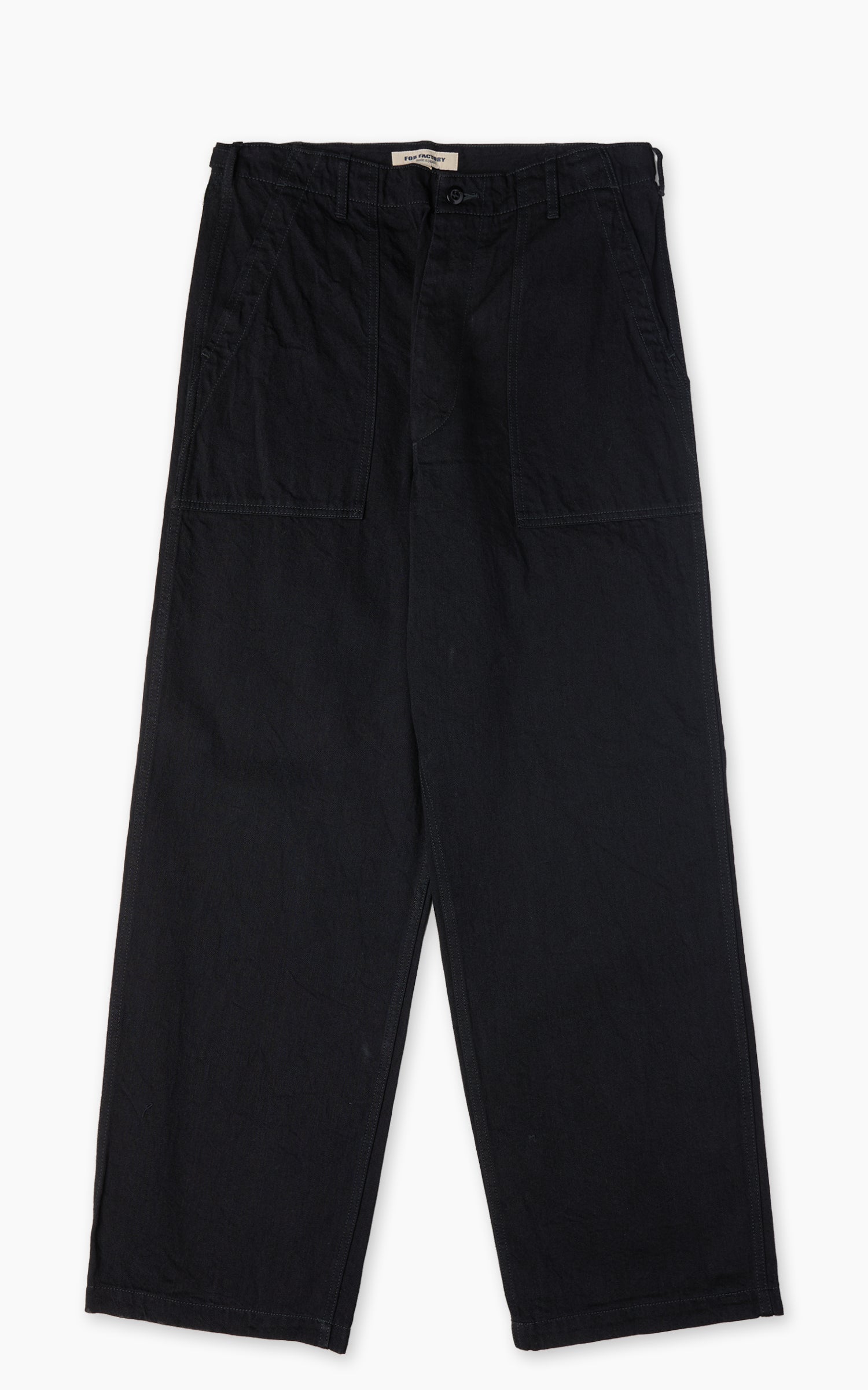 FOB Factory F0541 Three Eight Loom Denim Baker Pants Black