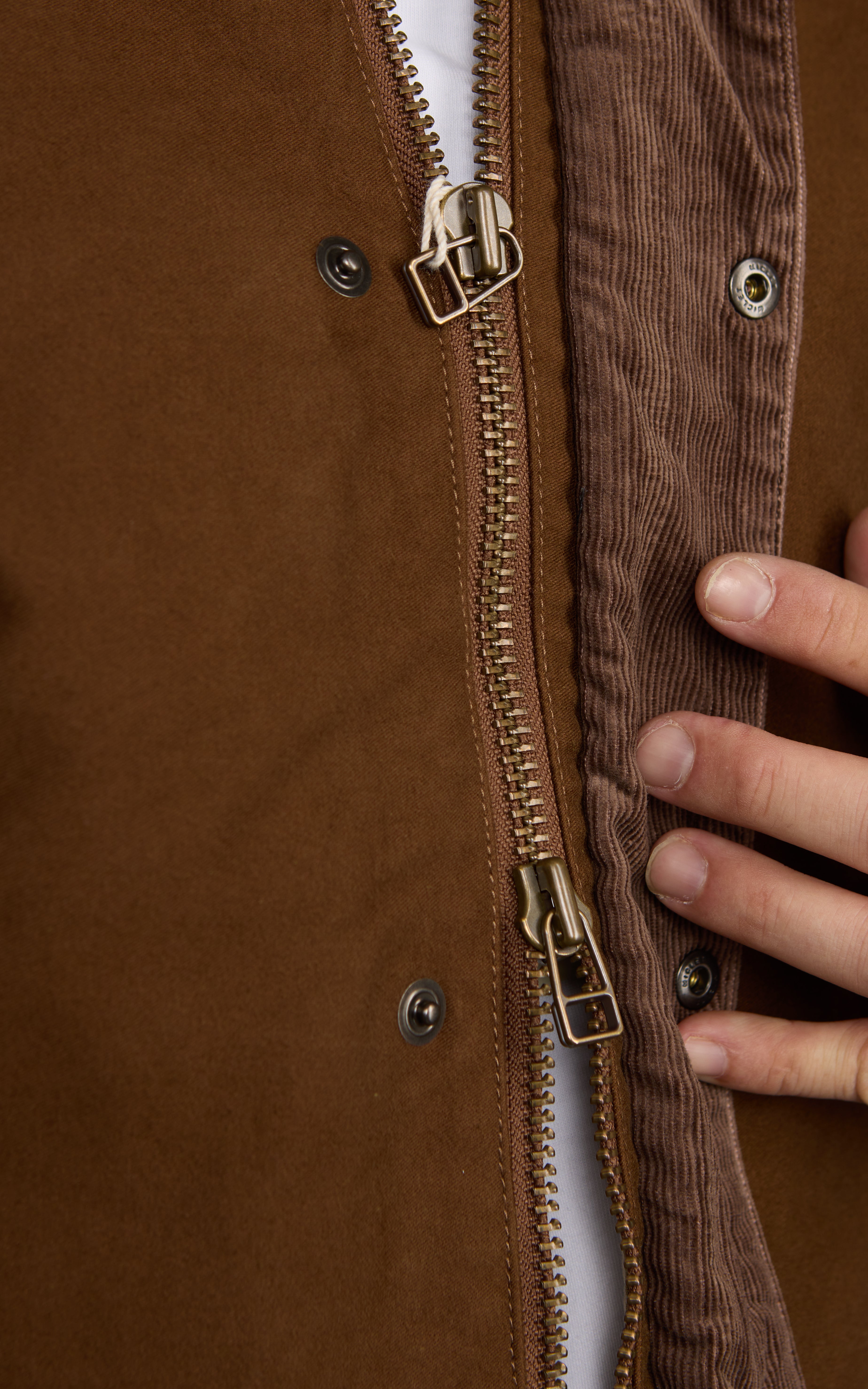 FOB Factory F2361 Moleskin Riding Jacket Brown