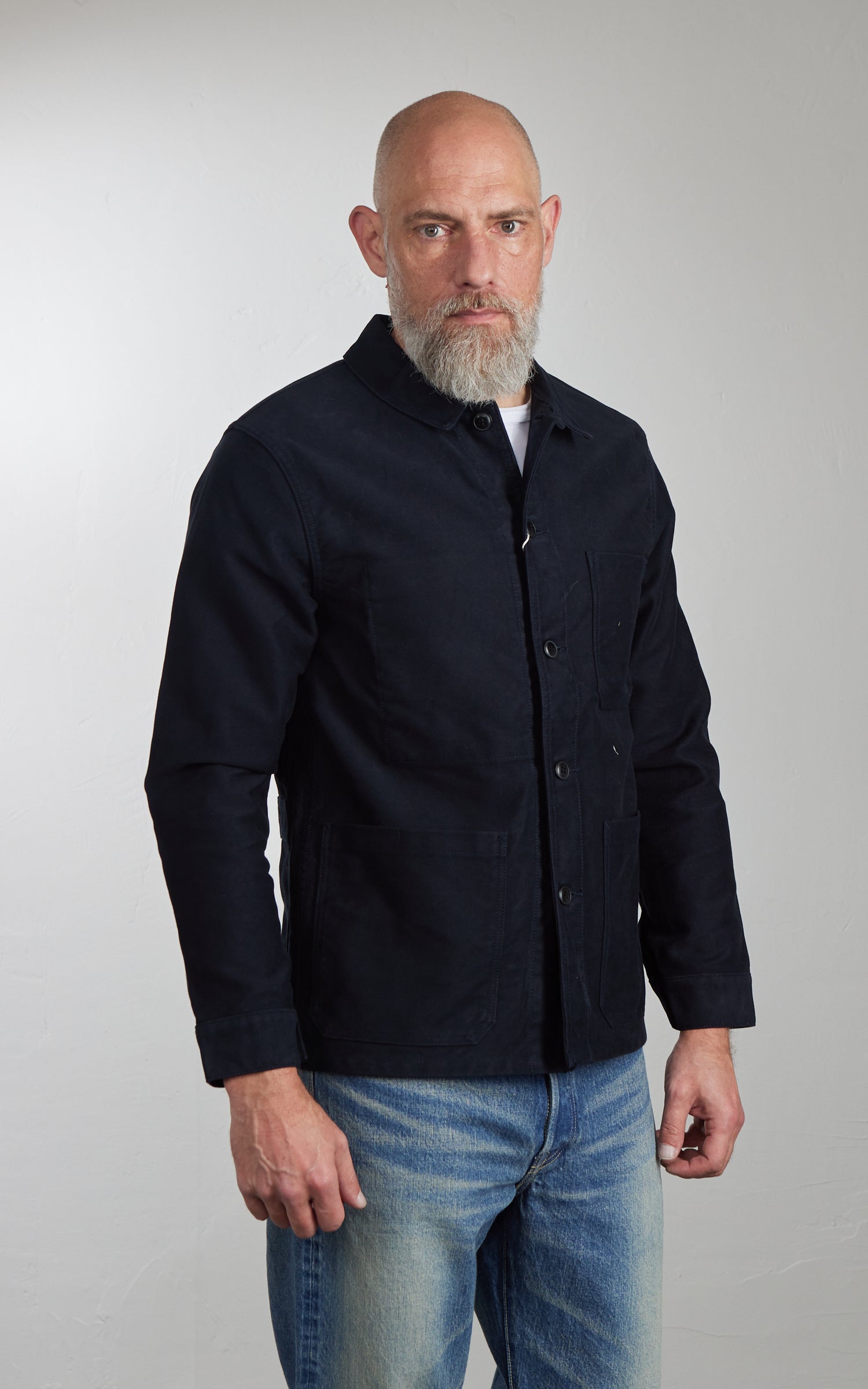 FOB Factory F2373 Moleskin French Work Jacket Navy