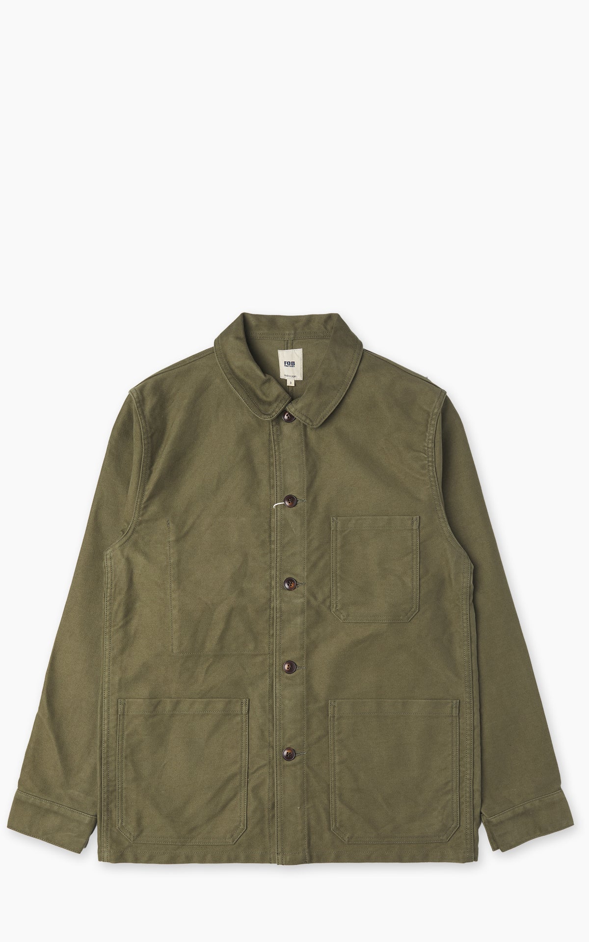 FOB Factory F2373 Moleskin French Work Jacket Olive display picture 1