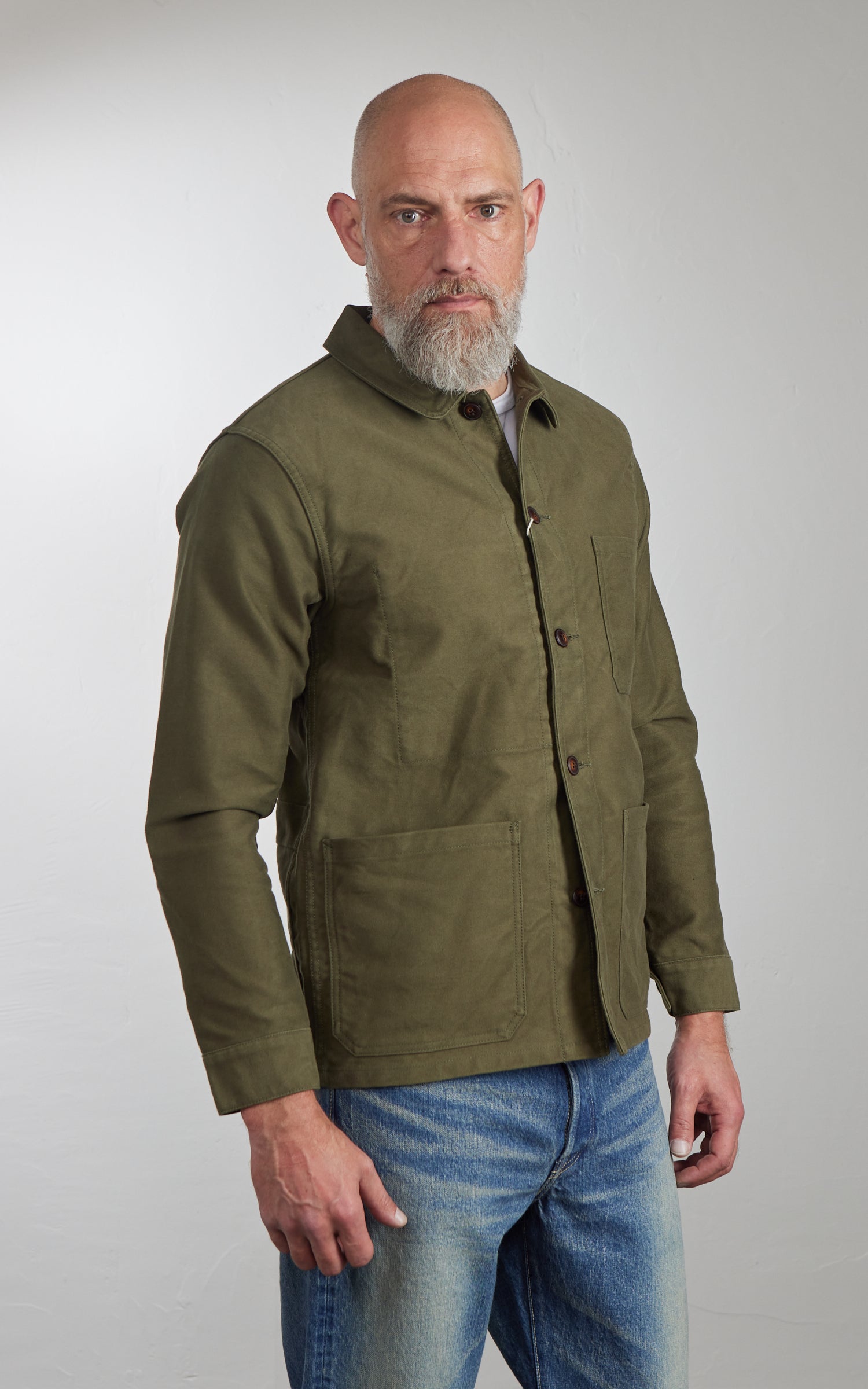 FOB Factory F2373 Moleskin French Work Jacket Olive