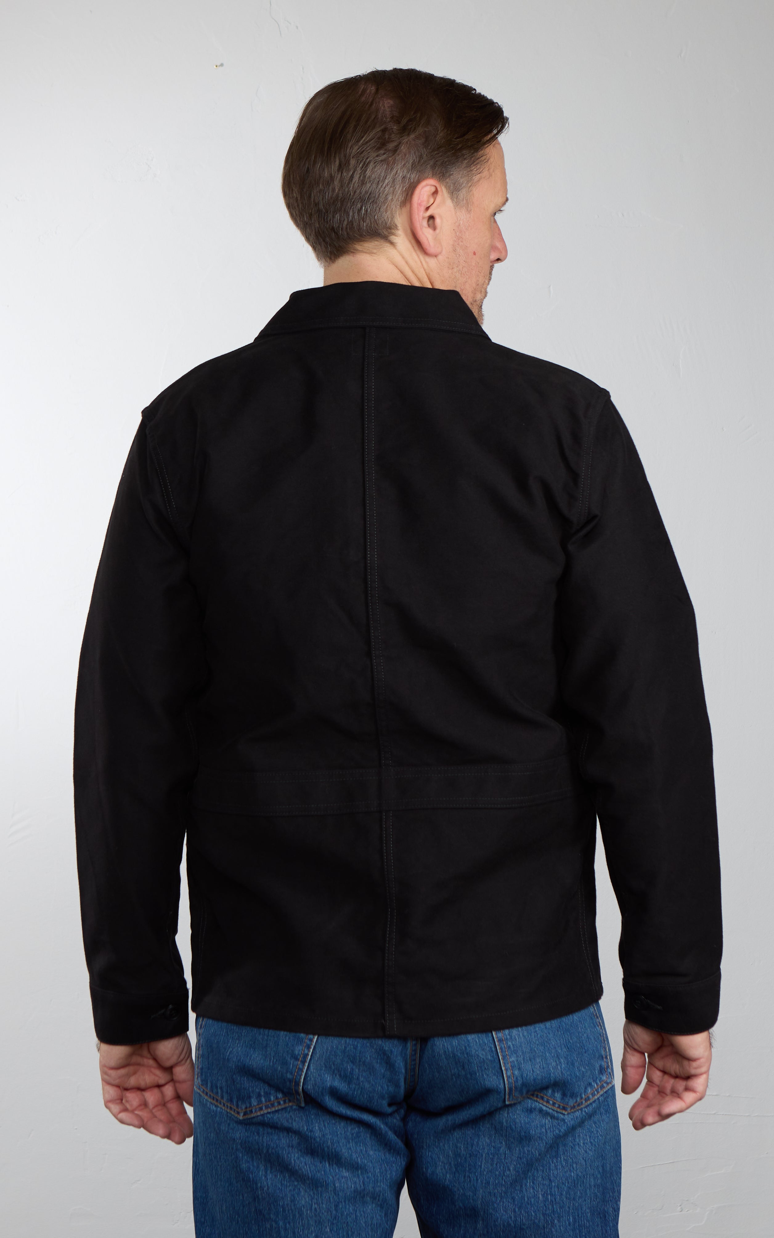 FOB Factory F2373 Moleskin French Work Jacket Black