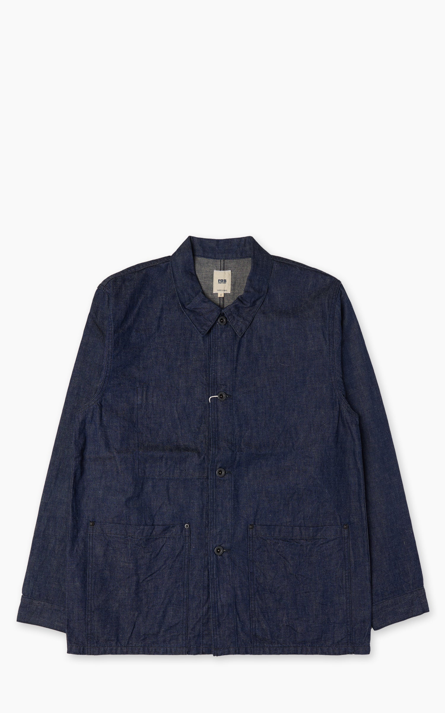 FOB Factory F2447 Denim Coverall Jacket Rinsed Indigo