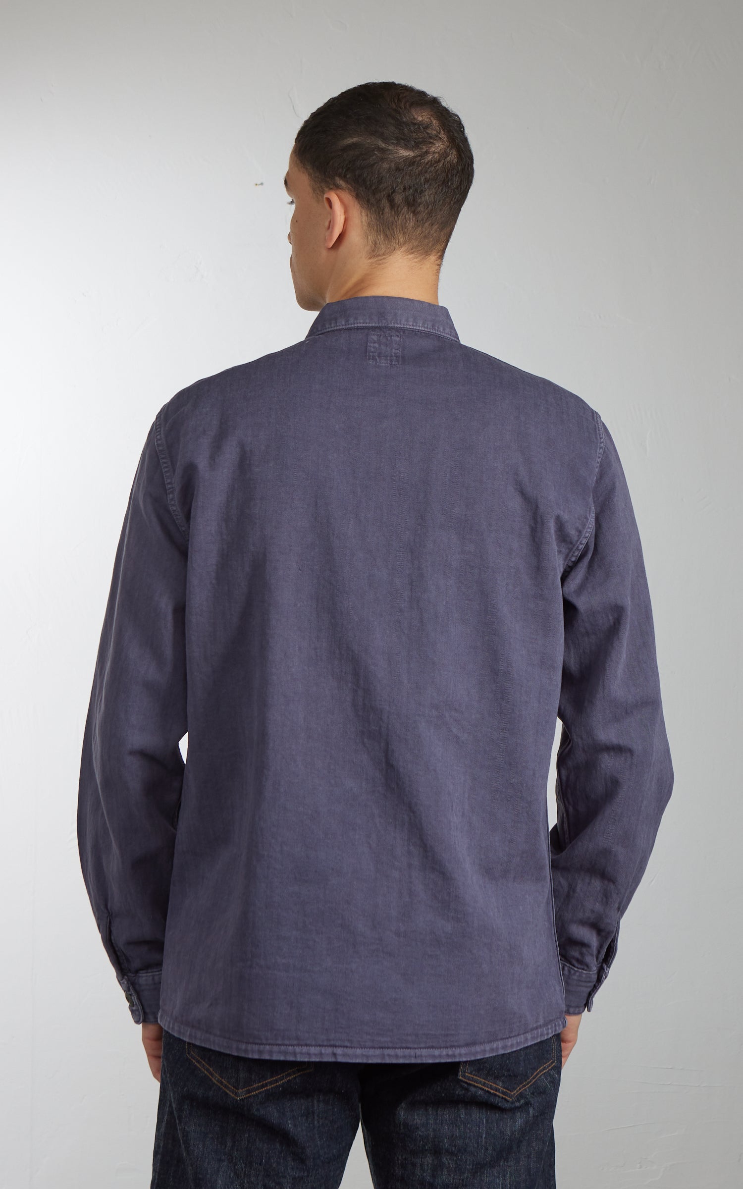 FOB Factory F2461 Herringbone Fatigue Jacket Navy