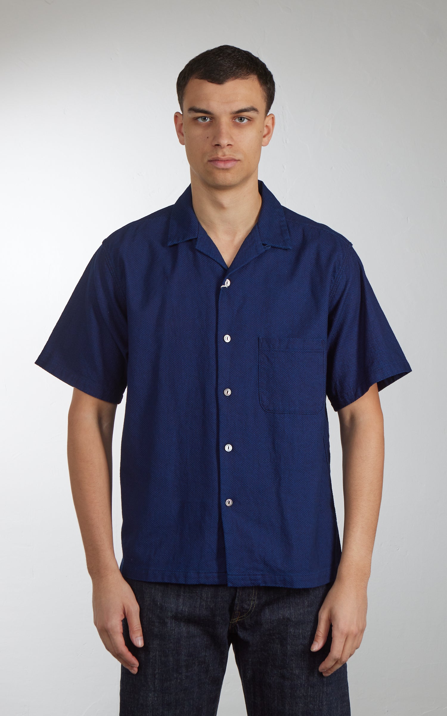FOB Factory F3500 ID Sashiko Holiday Shirt Indigo