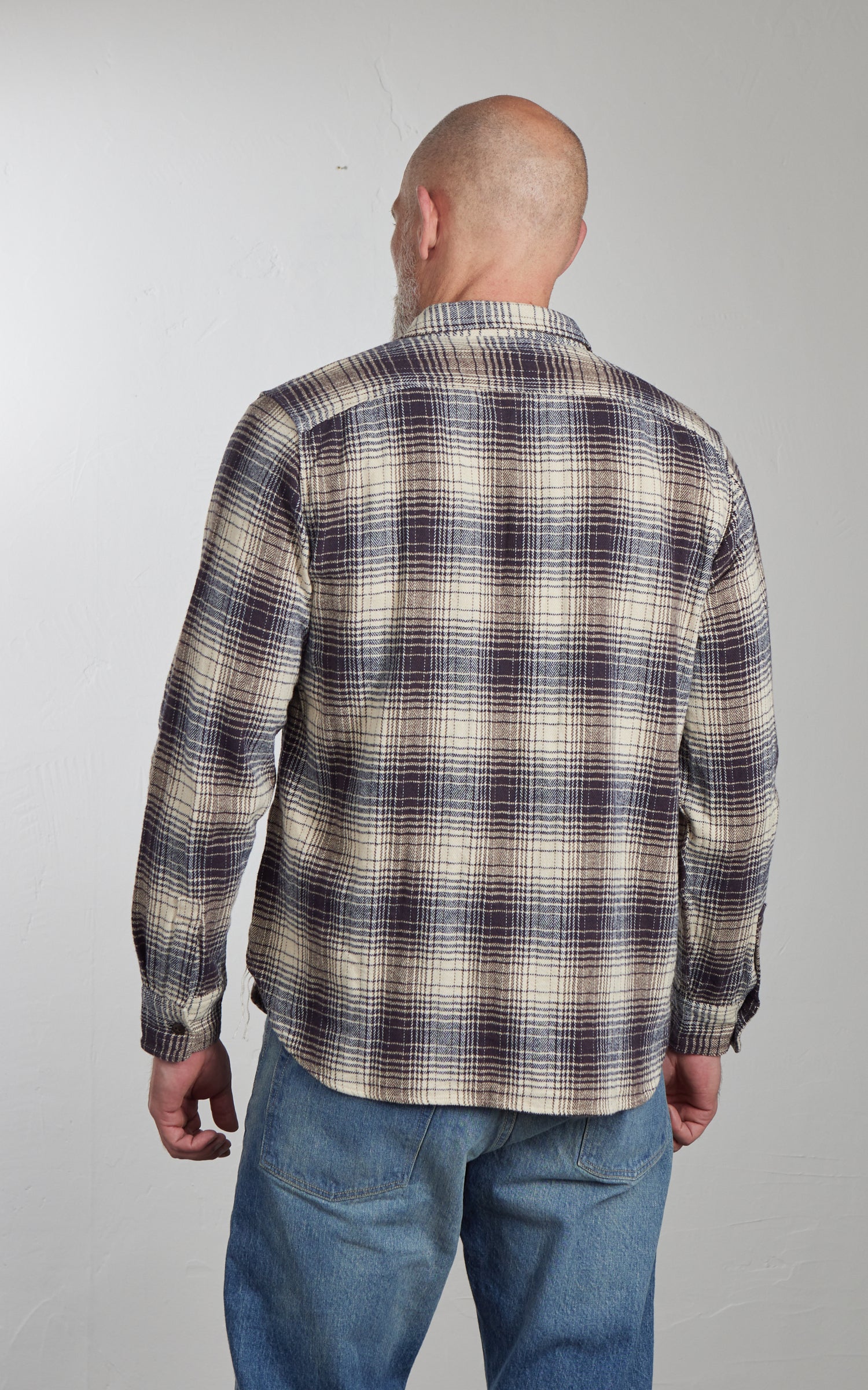 FOB Factory F3510 Heavy Flannel Work Shirt Navy