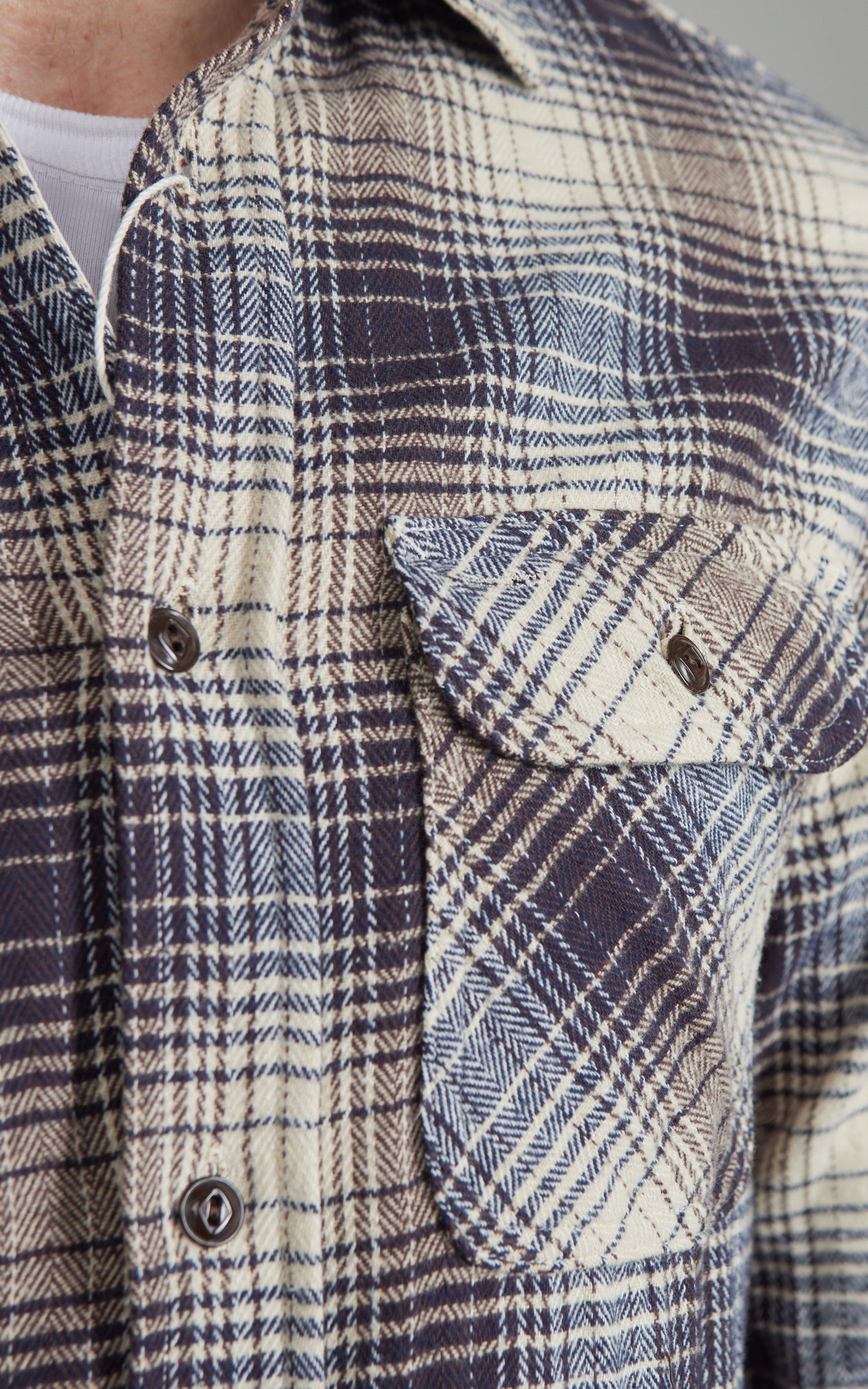 FOB Factory F3510 Heavy Flannel Work Shirt Navy