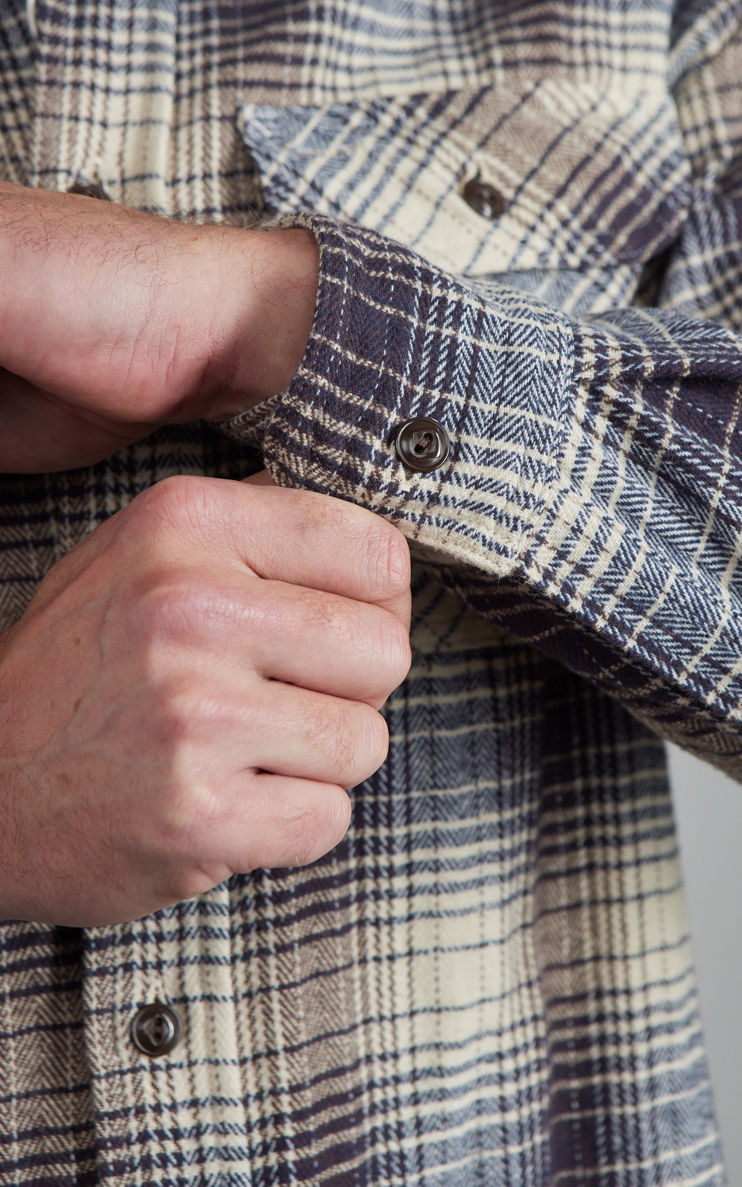 FOB Factory F3510 Heavy Flannel Work Shirt Navy