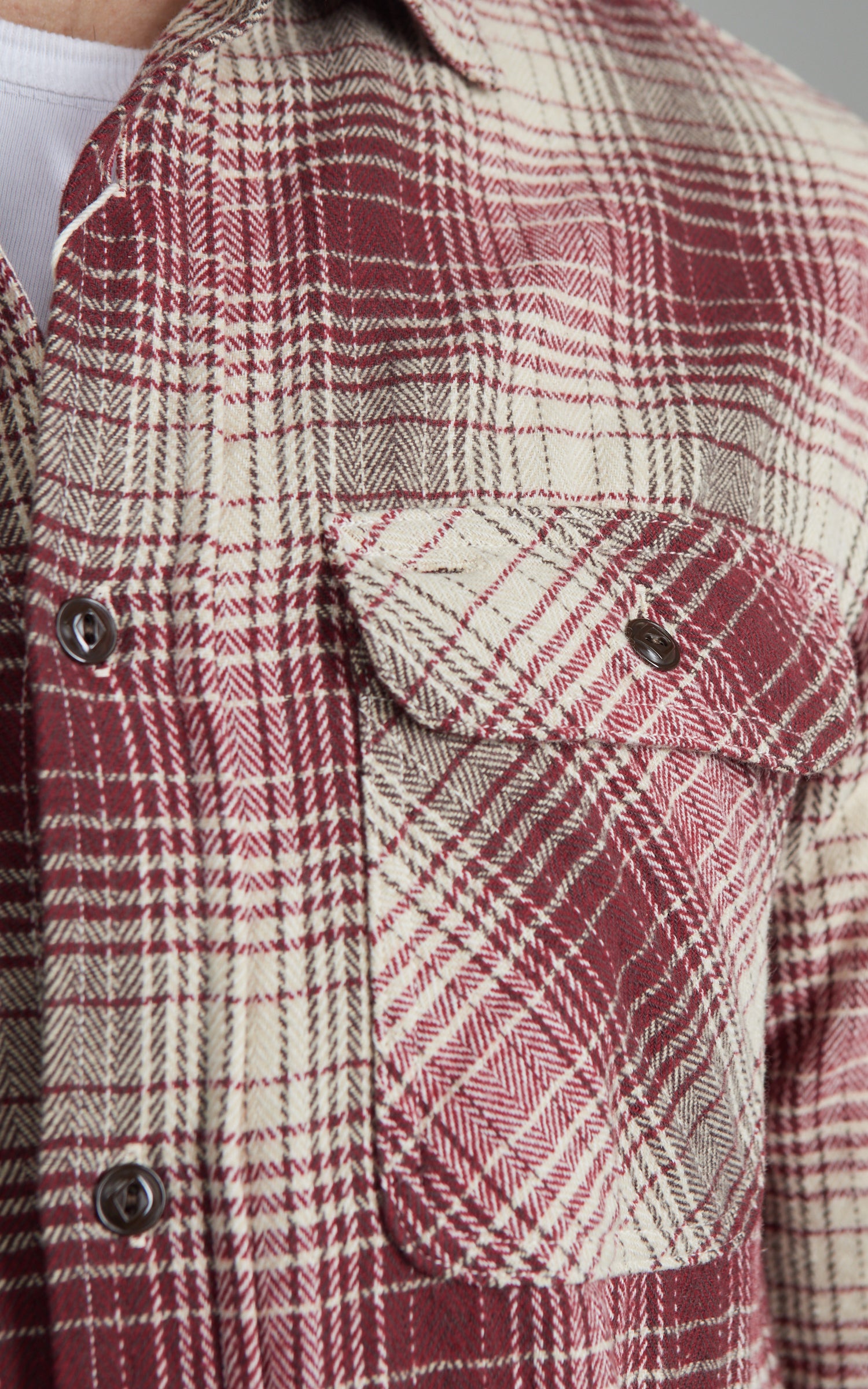 FOB Factory F3510 Heavy Flannel Work Shirt Red